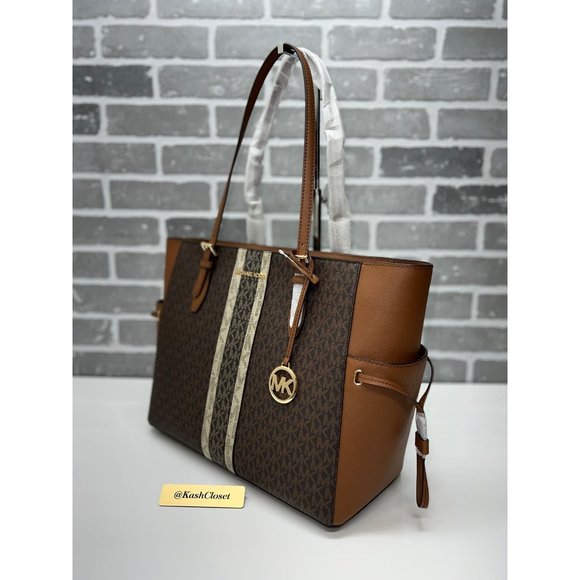 MK Gilly Large Color-Block Tote Bag -Luggage Multi - Picture 3 of 8